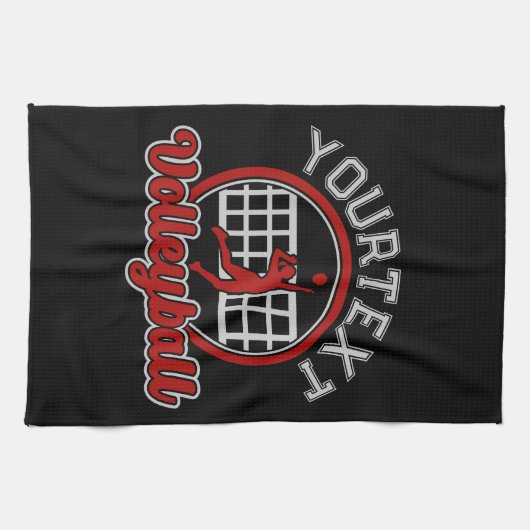 Volleyball ADD NAME Spike Ball Attack Team Player Theedoek (Horizontaal)