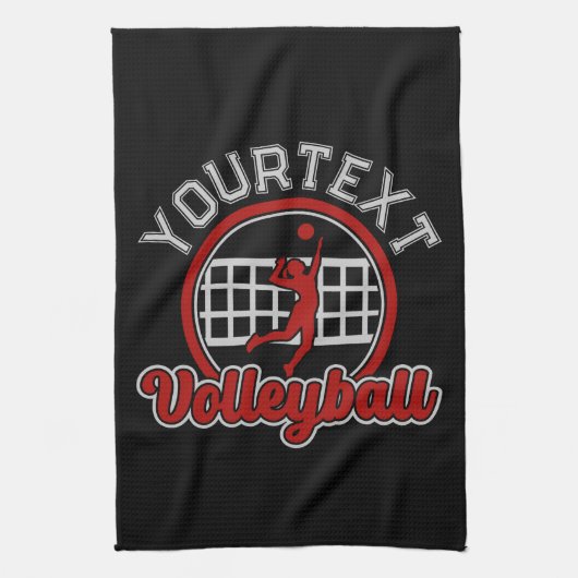 Volleyball ADD NAME Spike Ball Attack Team Player Theedoek (Verticaal)