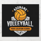 Volleyball ADD TEXT School Varsity Team Speler Bier Etiket (Enkel label)