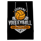 Volleyball ADD TEXT School Varsity Team Speler Medium Cadeauzakje (Achterkant)
