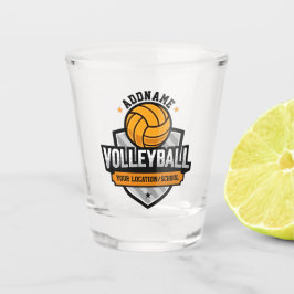 Volleyball ADD TEXT School Varsity Team Speler Shot Glas
