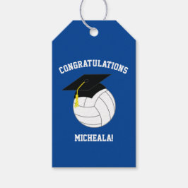 Volleyball Afstuderen Sport Blauw Cadeaulabel