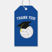 Volleyball Afstuderen Sport Blauw Cadeaulabel (Voorkant)