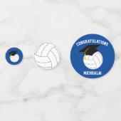 Volleyball Afstuderen Sport Blauw Confetti (Voorkanten)