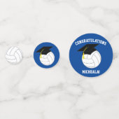 Volleyball Afstuderen Sport Blauw Confetti (Achterkanten)