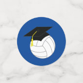 Volleyball Afstuderen Sport Blauw Confetti (Kleine voorkant)