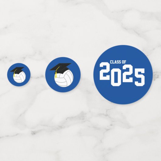 Volleyball Afstuderen Sport Blauw Confetti (Achterkanten)