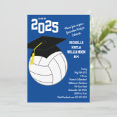 Volleyball Afstuderen Sport Blauw Kaart (Staand voorkant)