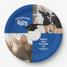 Volleyball Afstuderen Sport Blauw Papieren Bordje
