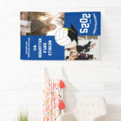 Volleyball Afstuderen Sport Blauw Spandoek (Insitu)