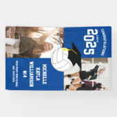 Volleyball Afstuderen Sport Blauw Spandoek (Horizontaal)
