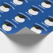 Volleyball Afstuderen Sport Blue Cadeaupapier (Hoek)