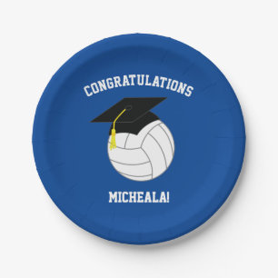 Volleyball Afstuderen Sport Blue Papieren Bordje