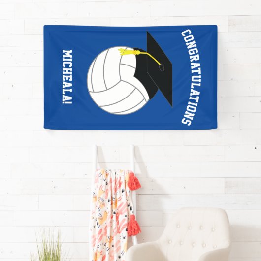Volleyball Afstuderen Sport Blue Spandoek (Insitu)