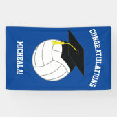 Volleyball Afstuderen Sport Blue Spandoek (Horizontaal)
