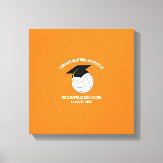 Volleyball Afstuderen Sport Oranje Canvas Afdruk (Voorkant)