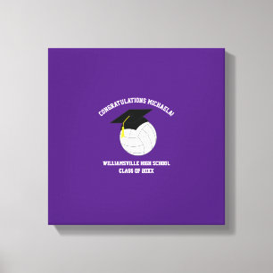 Volleyball Afstuderen Sport Paars Canvas Afdruk