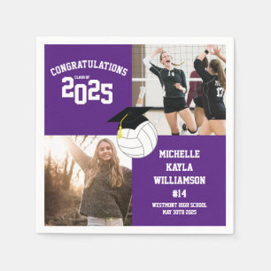 Volleyball Afstuderen Sport Paars Servet