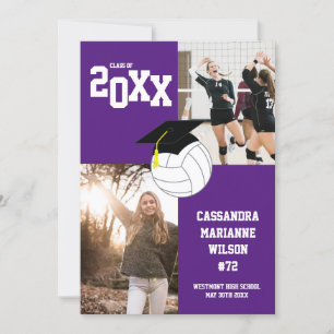Volleyball Afstuderen Sport Paarse Aankondiging