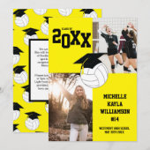 Volleyball Afstuderen Sportgeel Aankondiging (Voorkant / Achterkant)