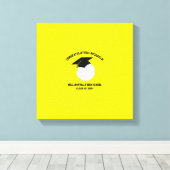 Volleyball Afstuderen Sportgeel Canvas Afdruk (Insitu (Houten vloer))