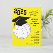 Volleyball Afstuderen Sportgeel Kaart (Staand voorkant)