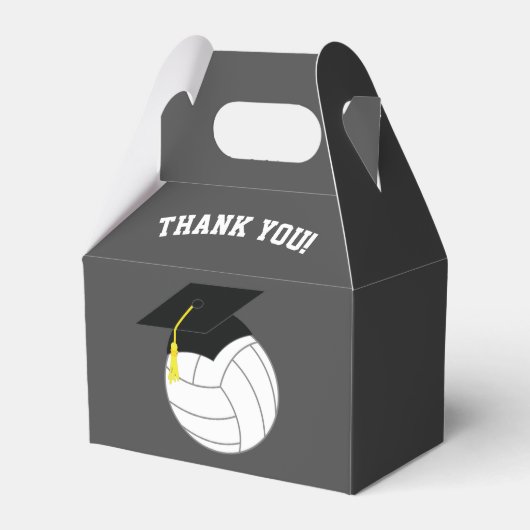 Volleyball Afstuderen Sportgrijs Bedankdoosjes (Voorkant Zijde)