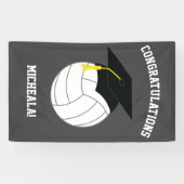 Volleyball Afstuderen Sportgrijs Spandoek (Horizontaal)