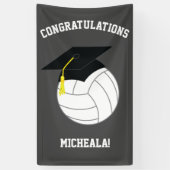 Volleyball Afstuderen Sportgrijs Spandoek (Verticaal)