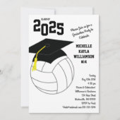 Volleyball Afstuderen Sports Black White Kaart (Voorkant)