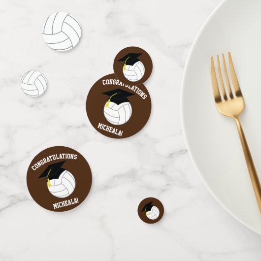 Volleyball Afstuderen Sports Brown Confetti (Groep)