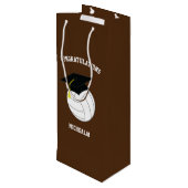 Volleyball Afstuderen Sports Brown Wijn Cadeautas (Achterkant Gekanteld)