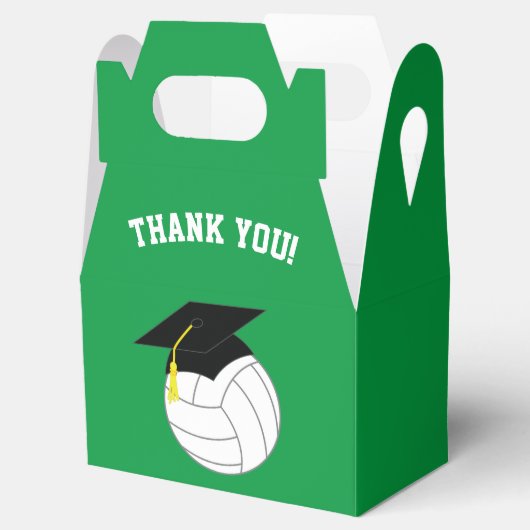 Volleyball Afstuderen Sports Green Bedankdoosjes (Geopend)