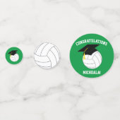 Volleyball Afstuderen Sports Green Confetti (Voorkanten)