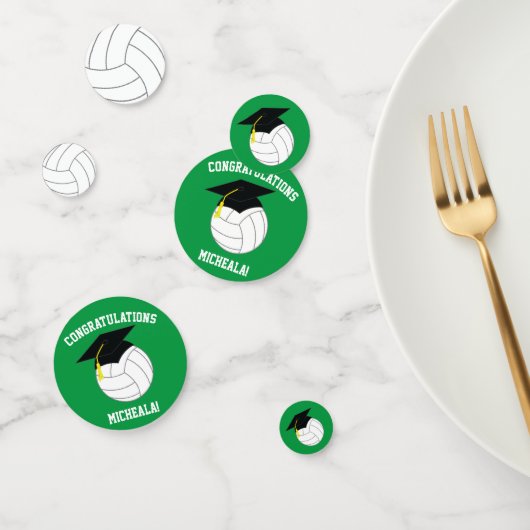 Volleyball Afstuderen Sports Green Confetti (Groep)