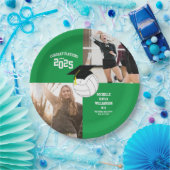 Volleyball Afstuderen Sports Green Papieren Bordje (Feest)