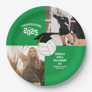 Volleyball Afstuderen Sports Green Papieren Bordje