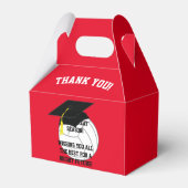 Volleyball Afstuderen Sports Red Bedankdoosjes (Achterkant)