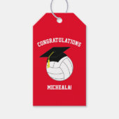 Volleyball Afstuderen Sports Red Cadeaulabel (Voorkant)