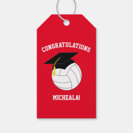 Volleyball Afstuderen Sports Red Cadeaulabel