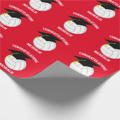 Volleyball Afstuderen Sports Red Cadeaupapier (Hoek)