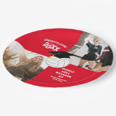 Volleyball Afstuderen Sports Red Papieren Bordje (Gekanteld)