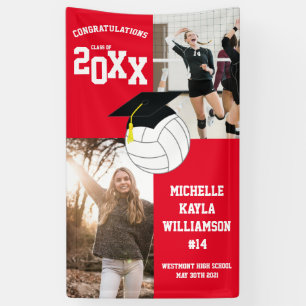 Volleyball Afstuderen Sports Red Spandoek
