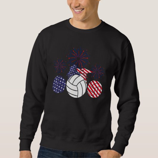 Volleyball American Flag Firework 4 juli Trui (Voorkant)