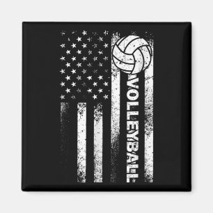 Volleyball American Flag Fun USA Patriotic Athlet Magneet