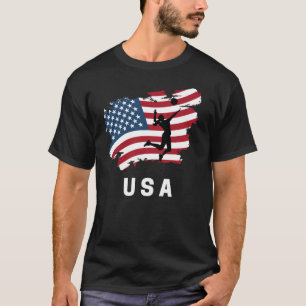 Volleyball American USA vlag T-shirt