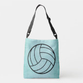 Volleyball Art  Blauwgroen laptopstijl Crossbody Tas (Achterkant)