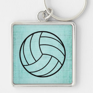 Volleyball Art  Blauwgroen laptopstijl Sleutelhanger