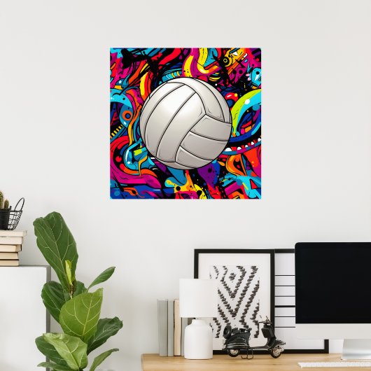 Volleyball Art Poster (Thuiskantoor)