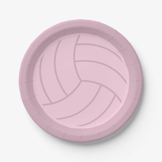 Volleyball Art roze of CUSTOM COLOR Papieren Bordje (Voorkant)